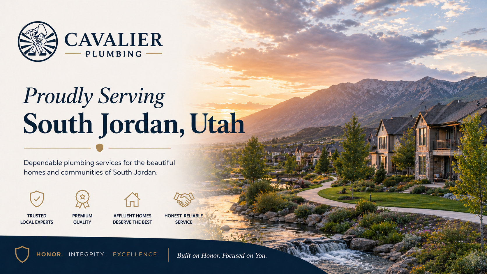 Cavalier Plumbing — Proudly Serving South Jordan, Utah